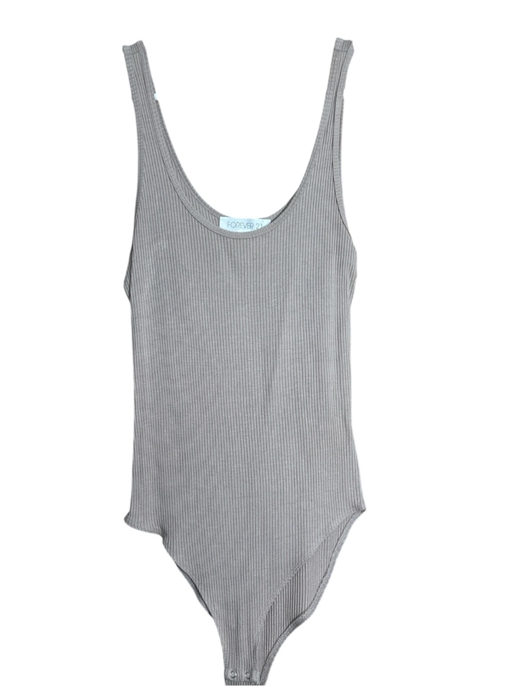 Forever 21 nude Ribbed Scoop Tank Bodysuit